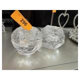 PAIR OF KOSTA BODA CANDLE HOLDERS