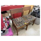 2PC VINTAGE WOOD MID CENTURY DINING CHAIRS