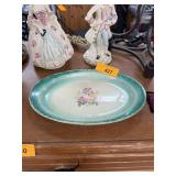 ANTIQUE HOMER LAUGHLIN PLATE / DECOR LT FIXTURES
