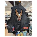 HARLEY DAVIDSON MOTOCYCLE CUT LEATHER VEST SZ 8