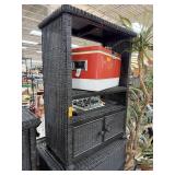 LOT OF WICKER FURNITURE DRESSER ETC