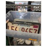 BIN OF LICENSE PLATES