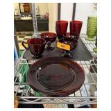 LOT OF RUBY GLASSWARE