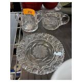 3PC VINTAGE AMERICAN BRILLIANT CRYSTAL FLORAL CUTS