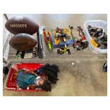 Toys Including Dolls, Footballs, and Building Bloc