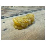 Yellow Jade Carved Figurine in Animal Motif
