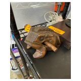 Hand-Carved Wooden Frog with Striker