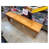 Solid Wood Rectangular Bench with Natural Finish