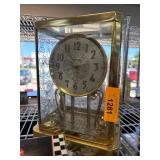 Mastercrafters Brass Mantel Clock with Glass Panel