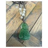 Green Jade Buddha Pendant Necklace