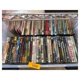DVDs in Plastic Storage Bin