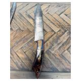 Handcrafted Knife With Multicolored Handle and Dam