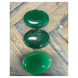 Three Polished Green Jade Stones