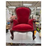 Miniature Victorian-Style Red Upholstered Chair