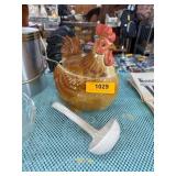 Otagiri 1982 Ceramic Chicken Tureen with Ladle