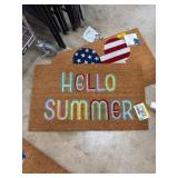 Coir Doormat with Hello Summer