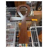 Wooden Ankh Wall Decor in Two-Tone Finish