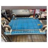 Blue Plastic Wheeled Dolly with Metal Casters