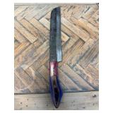 Handmade Knife with File Blade and Colorful Wooden