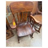 Wooden Rocking Chair with Spindle Back Design