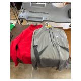 Two North Face Jackets: Gray and Red, Size Large