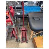 Red Hydraulic Floor Jack with Steel Frame