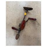Hand-Cranked Brace Drill With Red Gear Plate