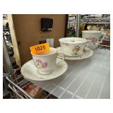 Floral China Teacups and Saucers Set