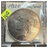 1922-D PEACE SILVER DOLLAR BETTER