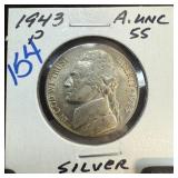 1943-P JEFFERSON NICKEL SILVER BETTER GRADE