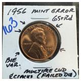 1956 WHEAT PENNY CENT MINT ERRORS
