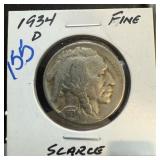 1934-D BUFFALO NICKEL SCARCE