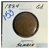 1884 INDIAN HEAD PENNY CENT SCARCE