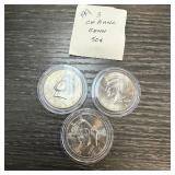 3PC BU MIXED DATE JFK HALF DOLLARS