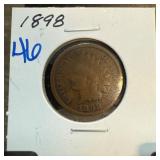 1898 Indian Head Cent in Protective Sleeve