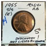 1955 Lincoln Wheat Cent Double Die Error MS64+ RB