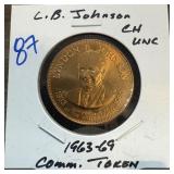 LBJ UNC COMM TOKEN 1963-69