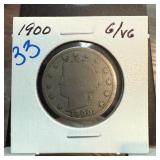 1900 Liberty Head V Nickel in G/AG Condition