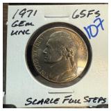 1971 GEM UNC SCARCE FULL STEPS JEFFERSON NICKEL