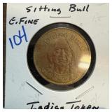 SITTING BULL NATIVE AMERICAN TOKEN