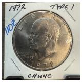 1972 TYPE I UNC IKE DOLLAR