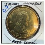 JAMES MONROE PRESIDENTIAL COMMEM TOKEN q