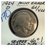 1924-D BUFFALO NICKEL MULTIPLE ERRORS