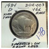 1934-D BUFFALO NICKEL DDR-003