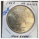 1922 PEACE SILVER DOLLAR HIGH GRADE