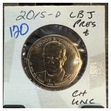 2015-D LBJ UNC DOLLAR COIN