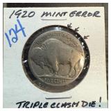 1920 BUFFALO NICKEL TRIPLE CLASH DIE