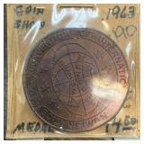 1963 CONVENTION OF INTERNATIONAL NUMISMATICS TOKEN