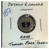 DETROIT / CANADA RARE TUNNEL FARE TOKEN