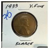 1933 WHEAT PENNY CENT SCARCE